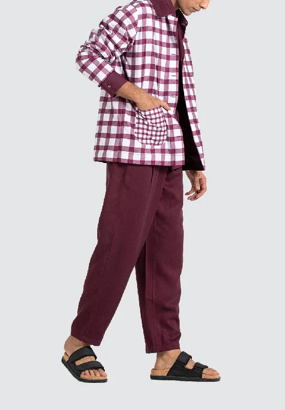 Reversible Jacket Co-ord | Wine (Set of 3)