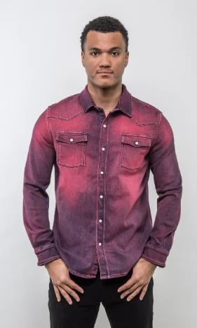 Roper Western Snap Shirt/Shacket - Magenta