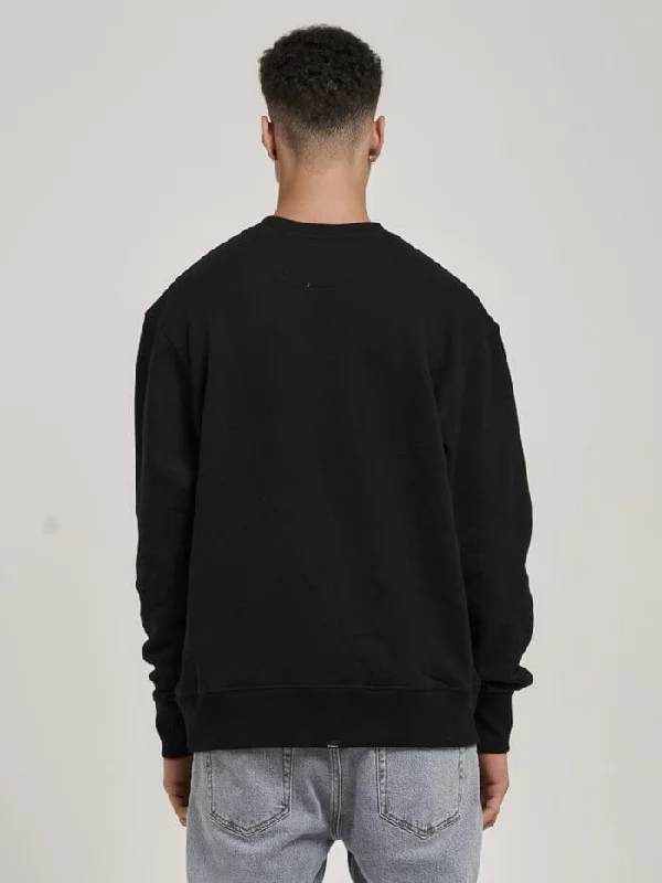 Thrills Workwear Embro Oversize Fit Crew - Black