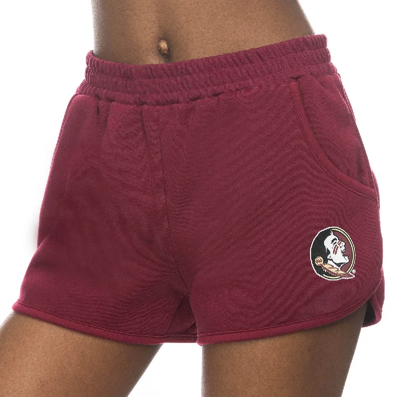 ZooZatz Women's Seminole Logo/Seminoles Fleece Short - Garnet