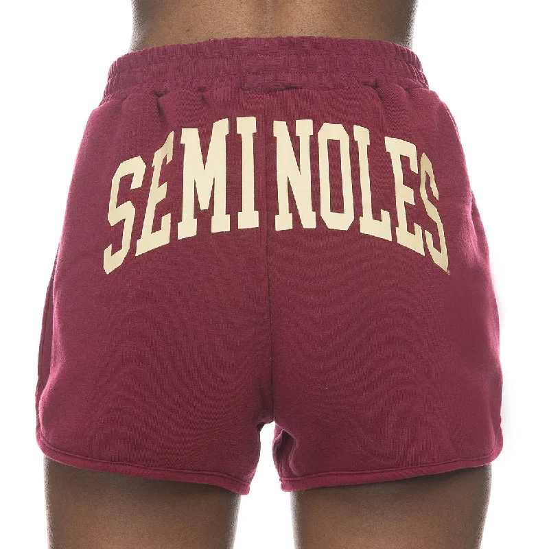 ZooZatz Women's Seminole Logo/Seminoles Fleece Short - Garnet