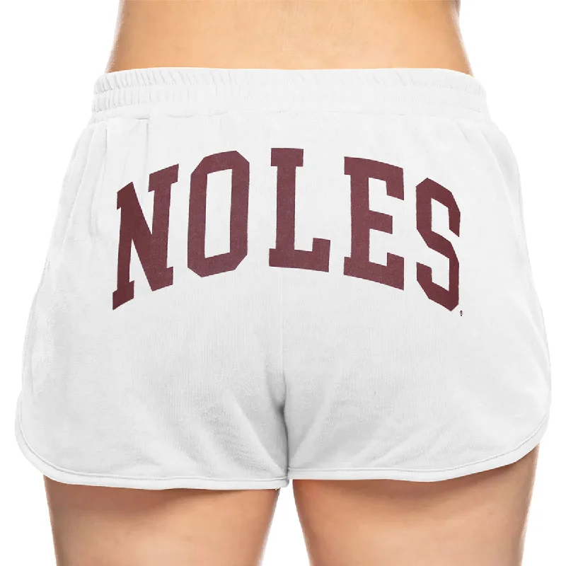 ZooZatz Women's Seminole Logo/Noles Fleece Short - White