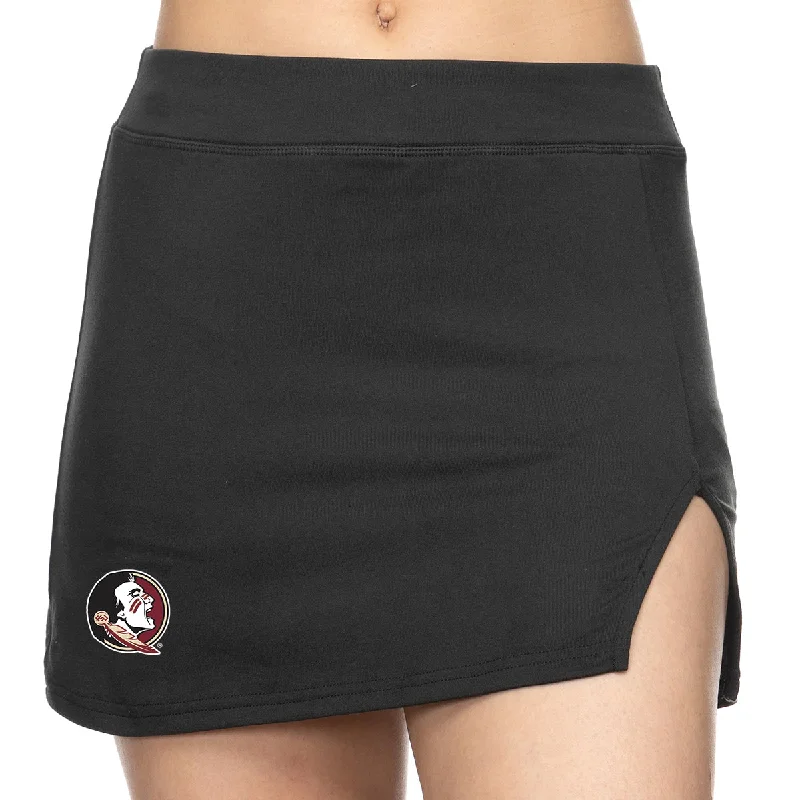 ZooZatz Women's Seminole Logo Mini V-Notch Skort - Black