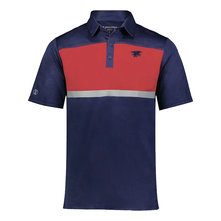 Trident Prism Bold Navy and Red Polo