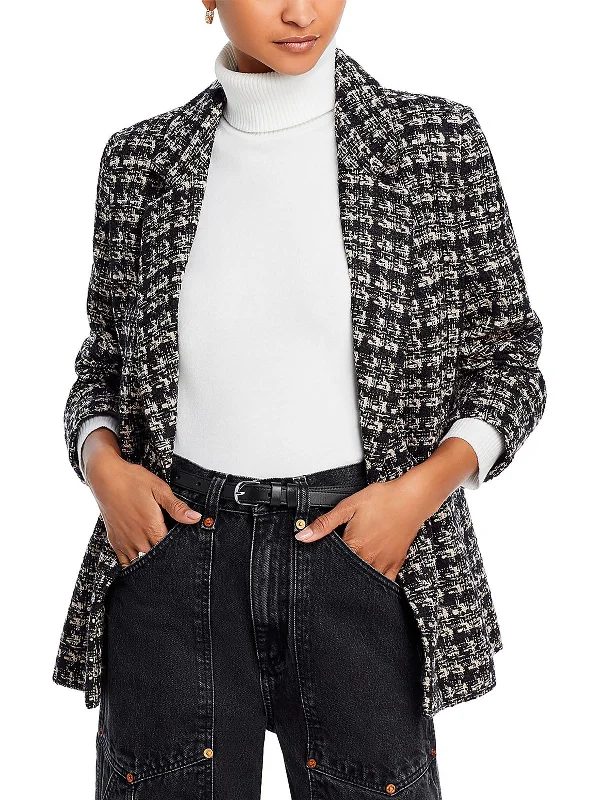 Madeleine Womens Tweed Suit Separate Double-Breasted Blazer