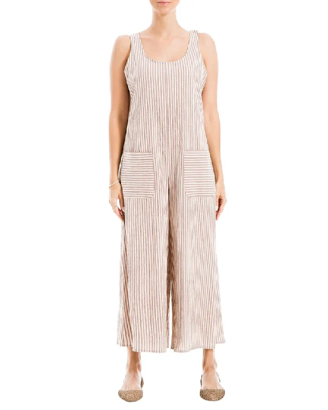 Max Studio Yarn Dye Linen-Blend Jumpsuit