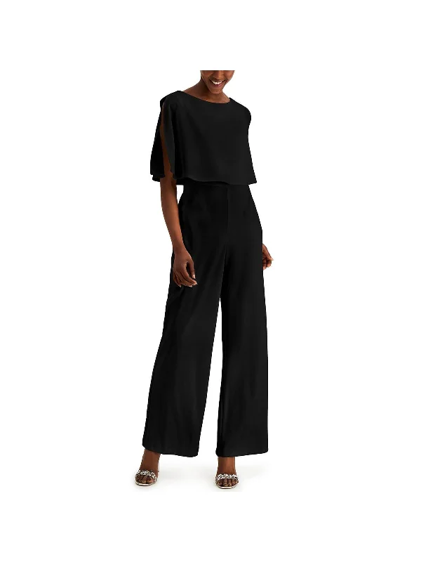 Petites Womens Popover Playsuit Jumpsuit