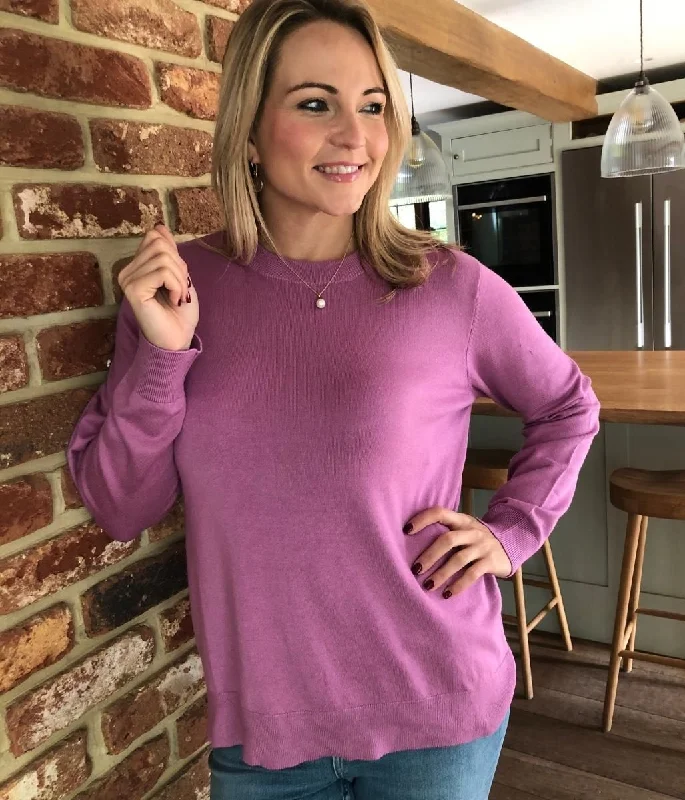 Purple Classic Crew Neck Jumper