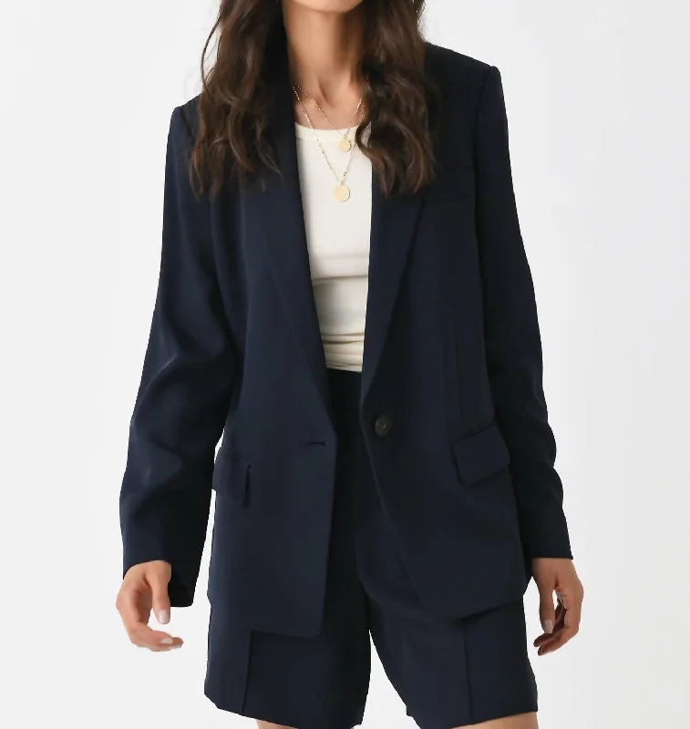 Soft Suiting Single-Breasted Blazer In Coastal Blue