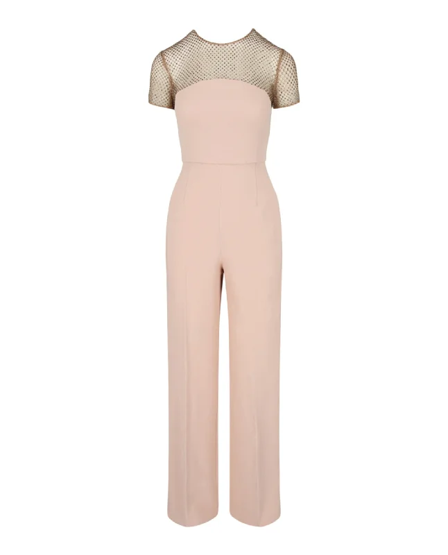 Stella McCartney Crystal-Embellished Short Sleeve Jumpsuit