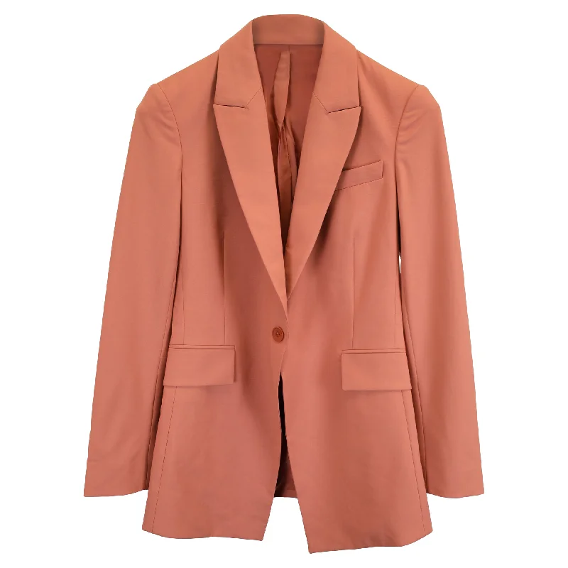 Theory Single-Breasted Blazer t in Coral Wool