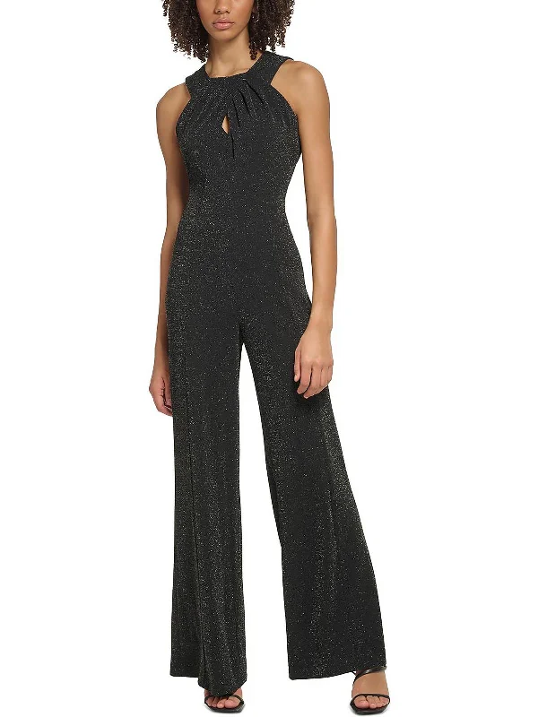 Womens Shimmer Keyhole Jumpsuit