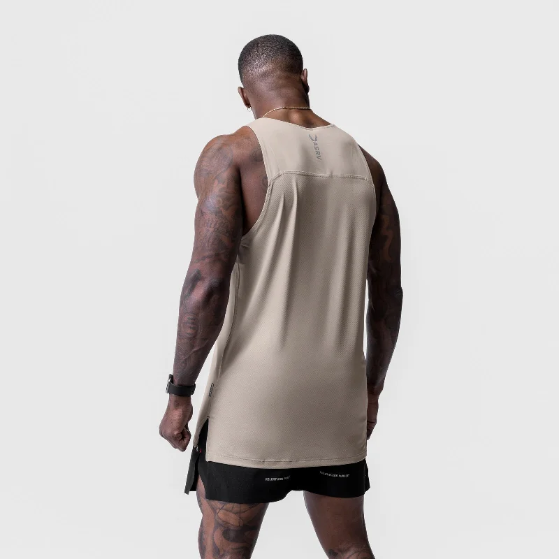 0728. Core Mesh Back Extended Tank - Chai