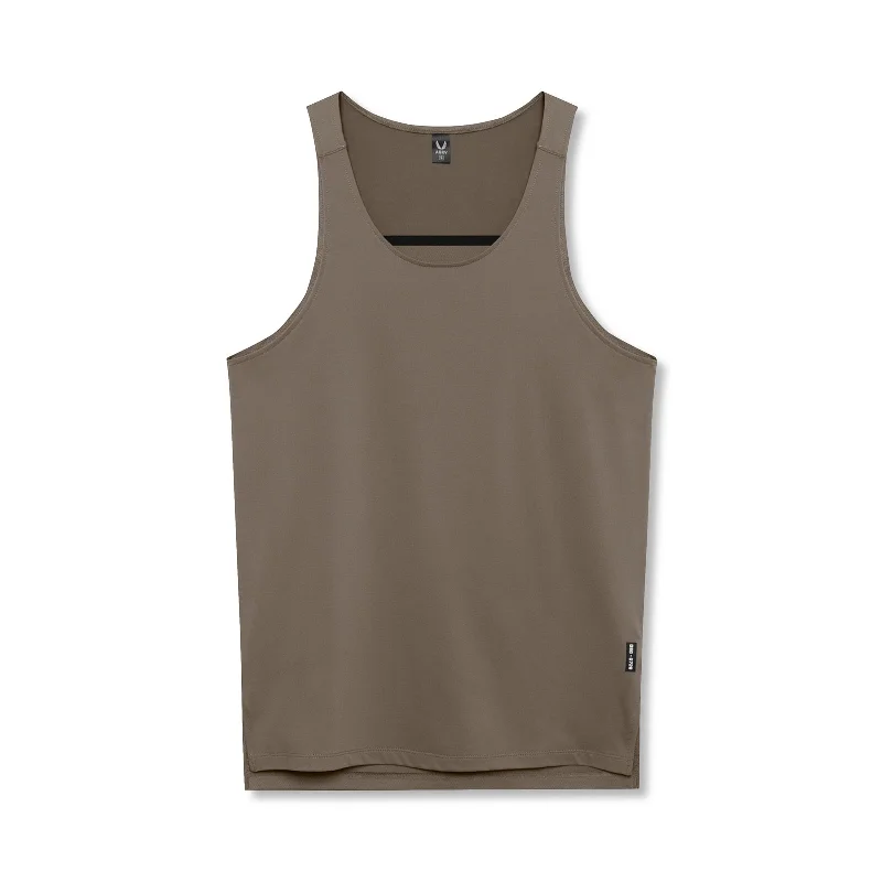 0728. Core Mesh Back Extended Tank - Deep Taupe