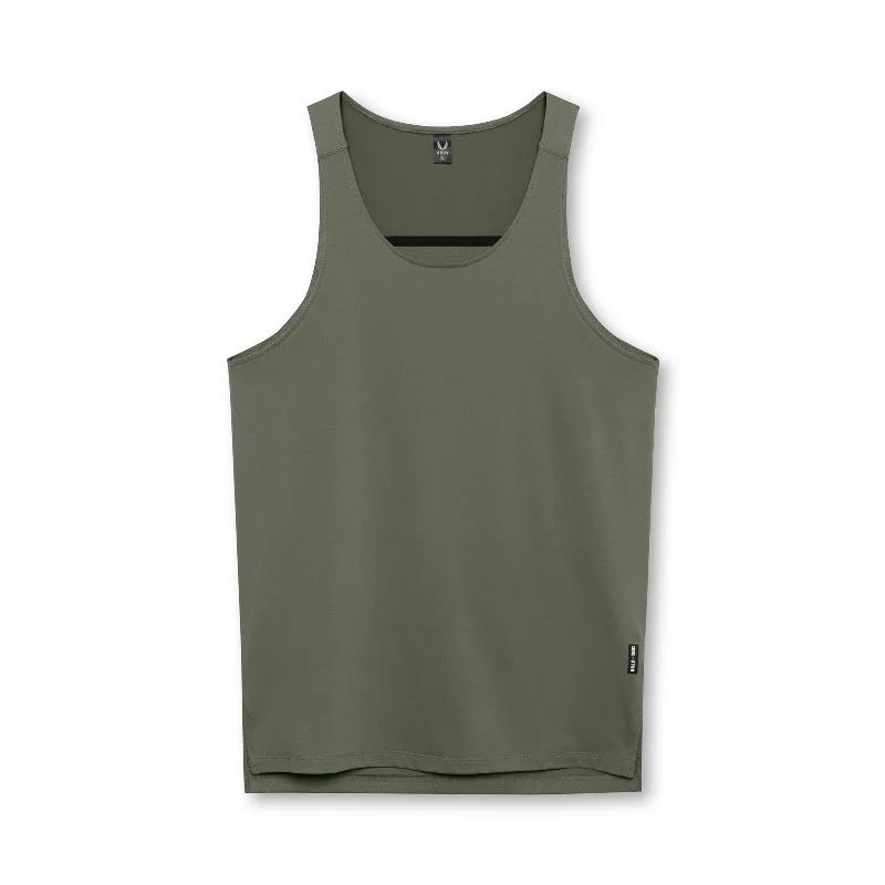 0728. Core Mesh Back Extended Tank - Olive