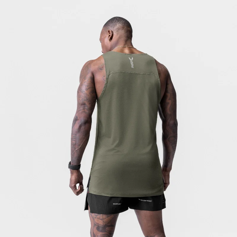 0728. Core Mesh Back Extended Tank - Olive