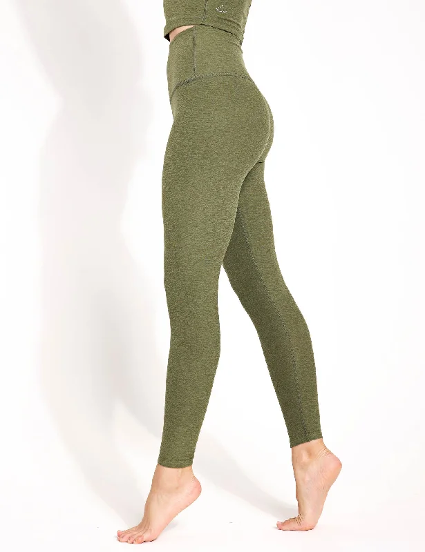 Spacedye Caught In The Midi High Waisted Legging - Moss Green Heather