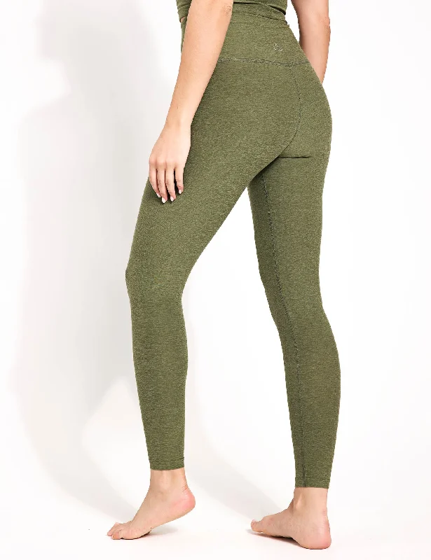 Spacedye Caught In The Midi High Waisted Legging - Moss Green Heather