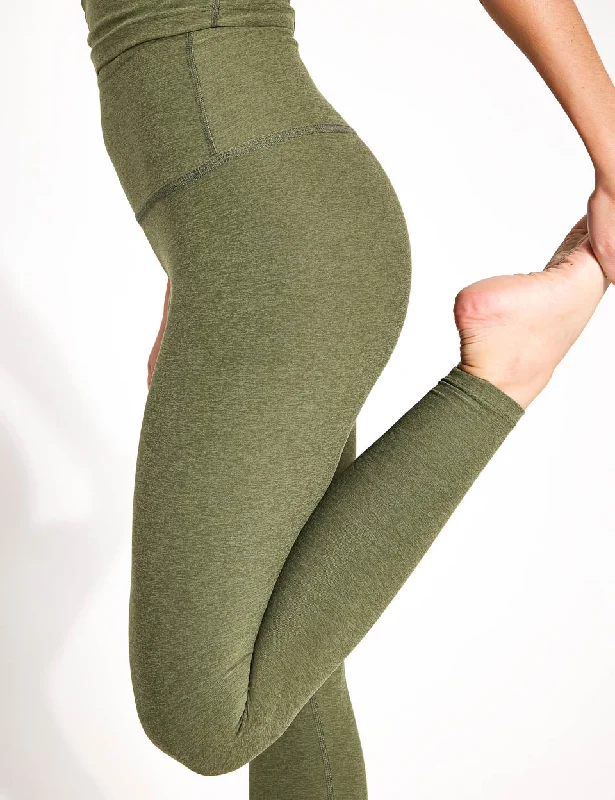 Spacedye Caught In The Midi High Waisted Legging - Moss Green Heather