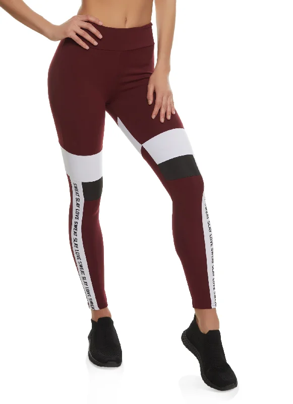 Sweat Slay Love Color Blocked Leggings