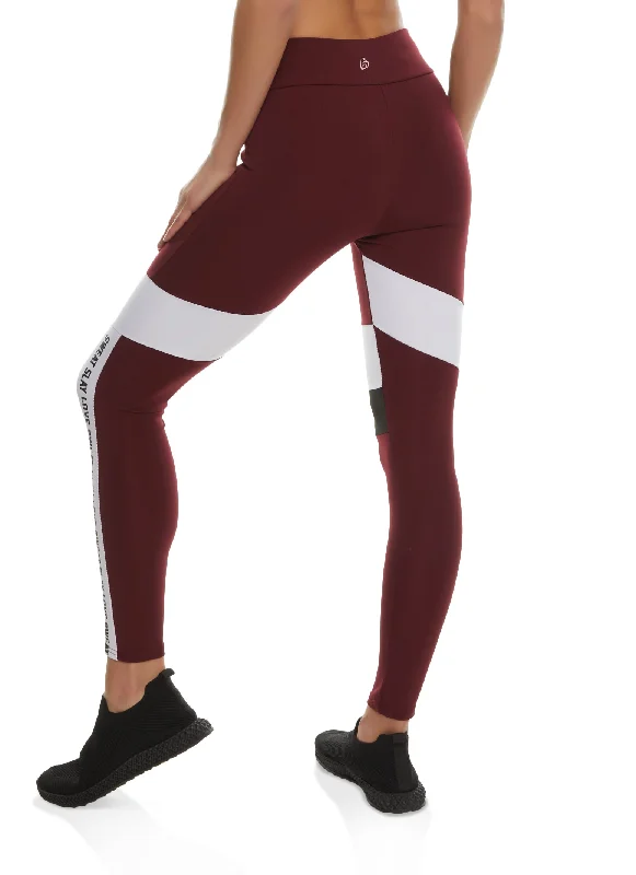 Sweat Slay Love Color Blocked Leggings