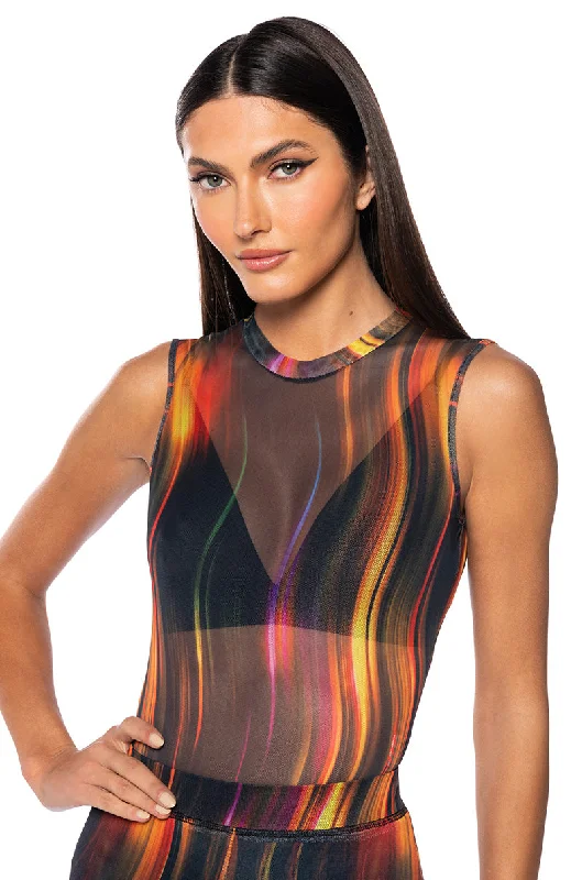 ELECTRIC FEVER MOCK NECK BODYSUIT