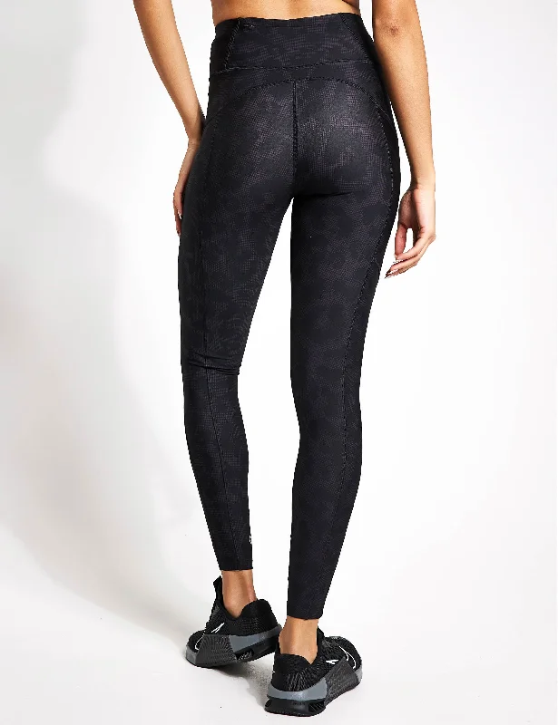 Go Move Printed High Waisted Gym Leggings - Mono Animal Black Mix