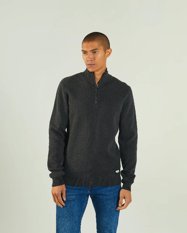 Colter Half Zip Charcoal Marl