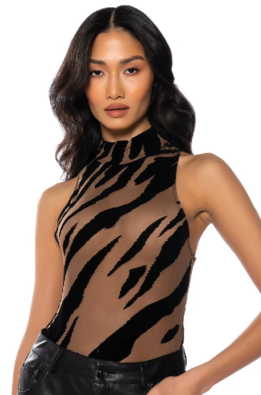 KAMI ANIMAL PRINT SLEEVELESS BODYSUIT