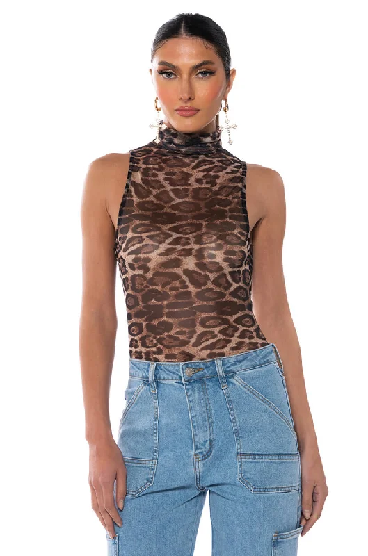 LEO SLEEVELESS MESH BODYSUIT