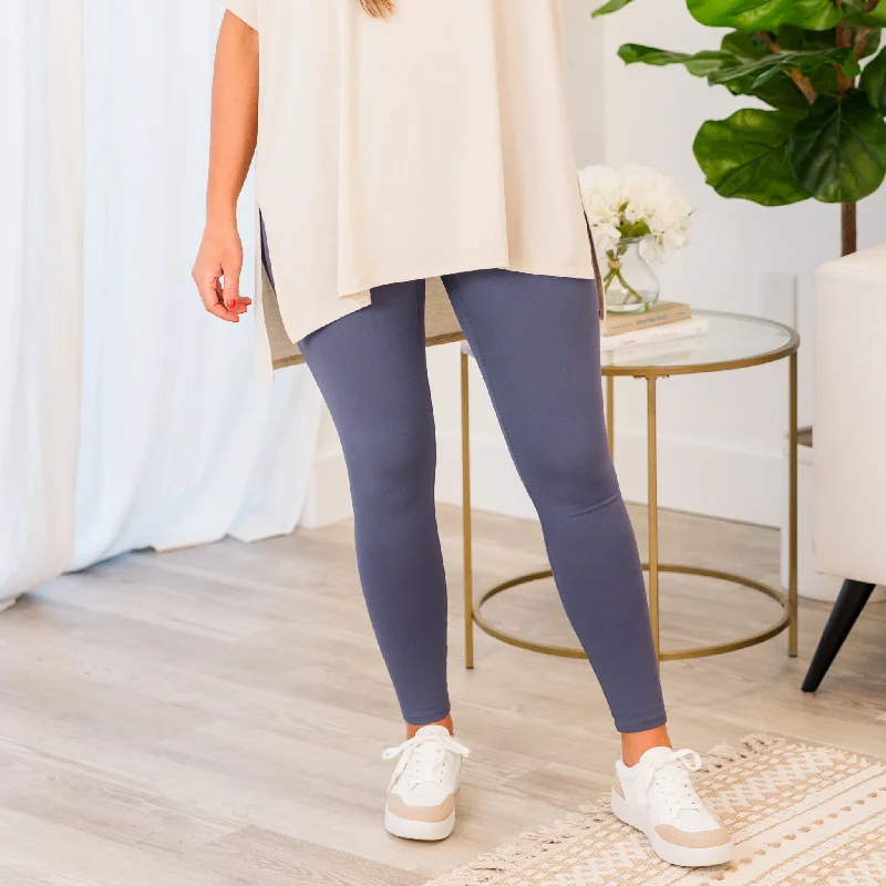 Leveling Up Leggings, Grey-Blue