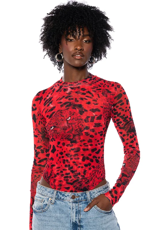 NATURE CALLING CHEETAH PRINT LONG SLEEVE BODYSUIT