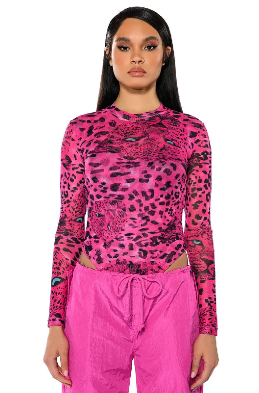 NATURE CALLING CHEETAH PRINT LONG SLEEVE BODYSUIT