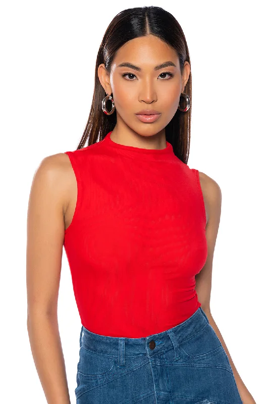 PAXTON SLEEVELESS MESH BODYSUIT