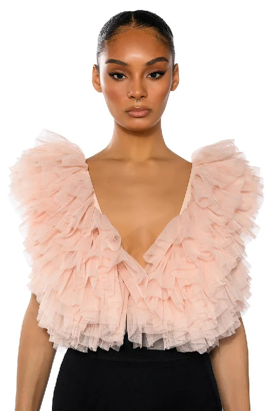 ROMANTIC TULLE RUFFLE BODYSUIT