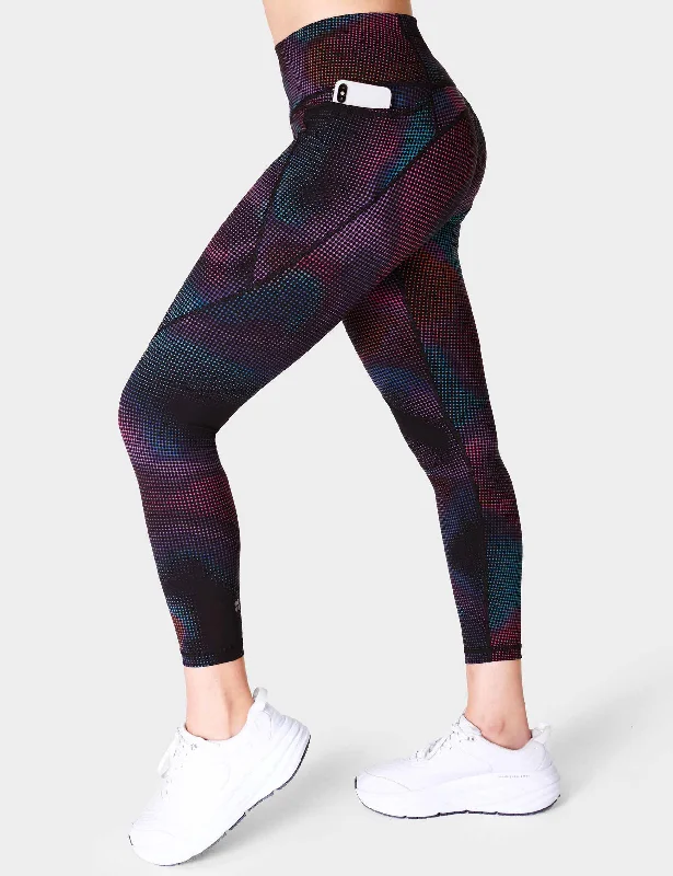 Power 7/8 Gym Leggings - Black Gradient Dot Print