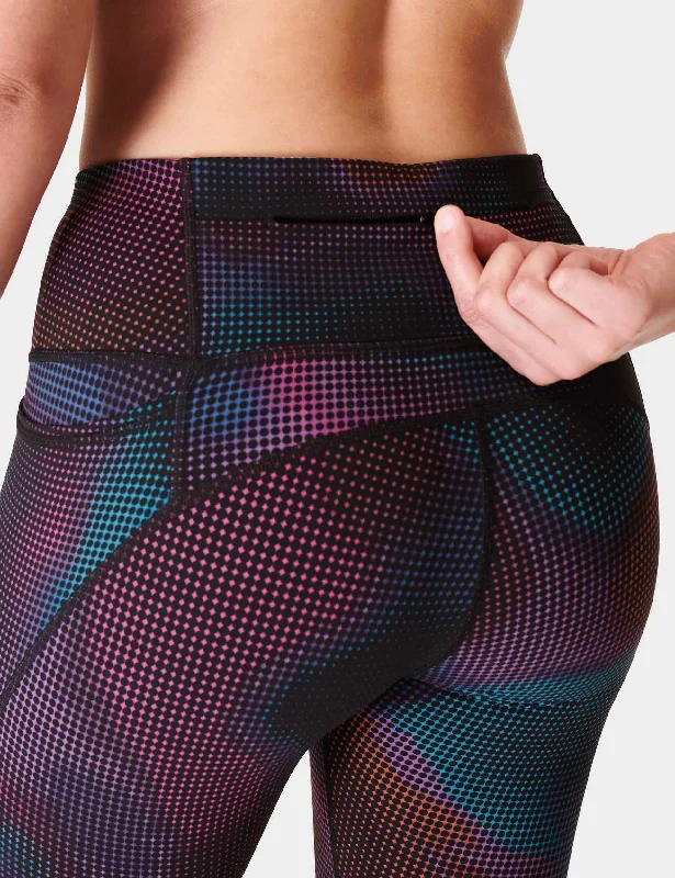 Power 7/8 Gym Leggings - Black Gradient Dot Print