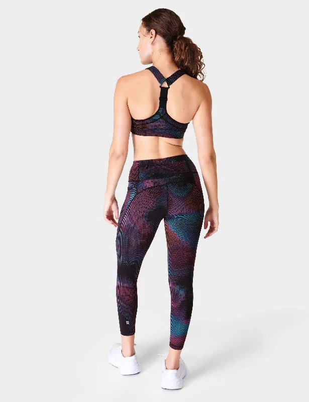 Power 7/8 Gym Leggings - Black Gradient Dot Print