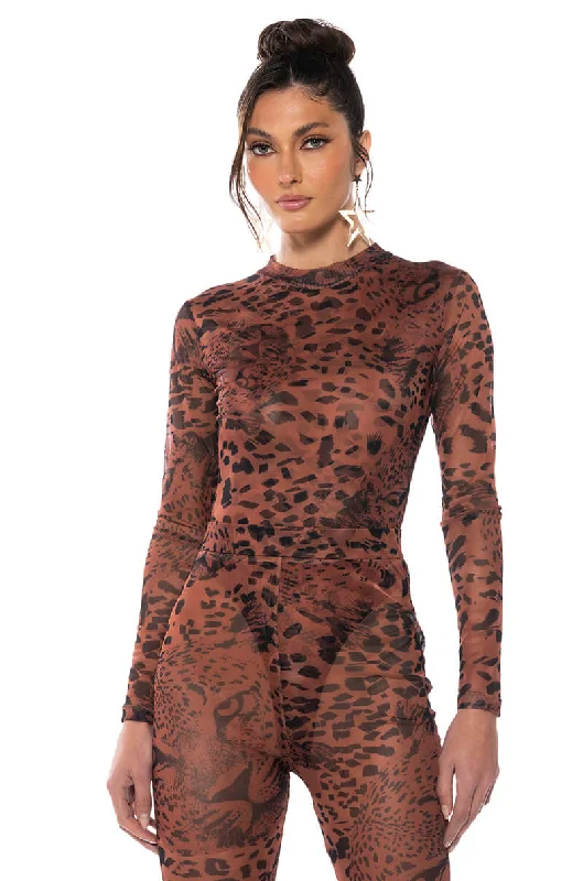 WILD CHEETAH PRINT LONGSLEEVE BODYSUIT