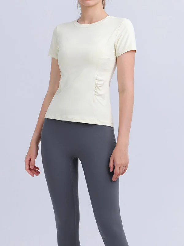 Round Neck Short Sleeve Active Top